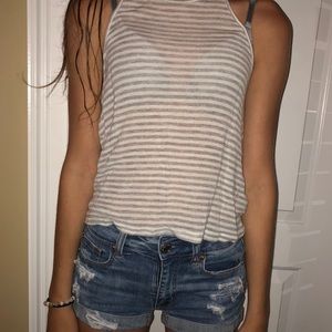 Small Grey and White Tank Top